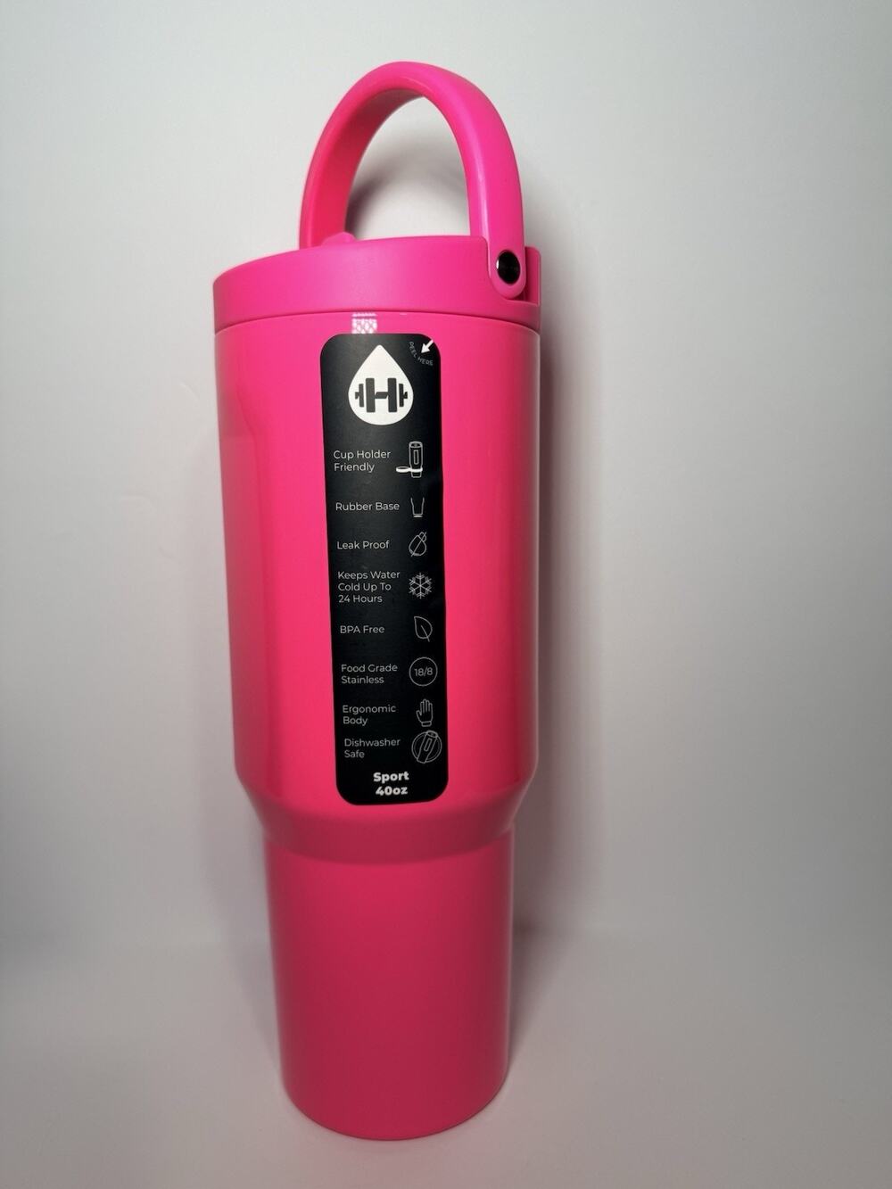 Hydrojug Limited Edition FLARE Neon Pink 40oz Sport Traveler Tumbler NWT NIB